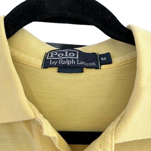 Ralph Lauren Polo Shirt Mens Medium 1932-34-35 18 Hole Golf Short Sleeve Yellow - Picture 4 of 4